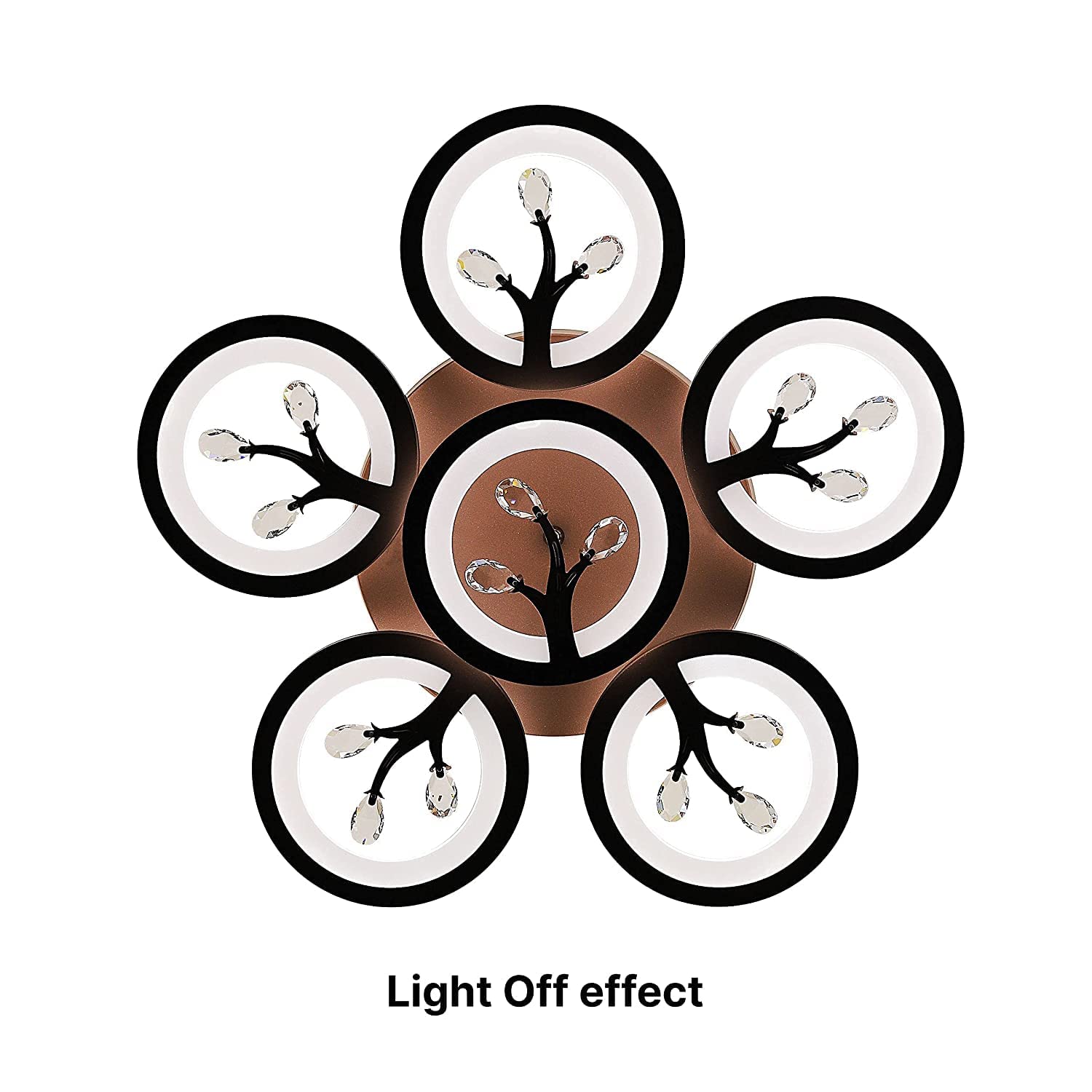 3-in-1 LED Ceiling Chandelier with Bluetooth Speaker – Brown