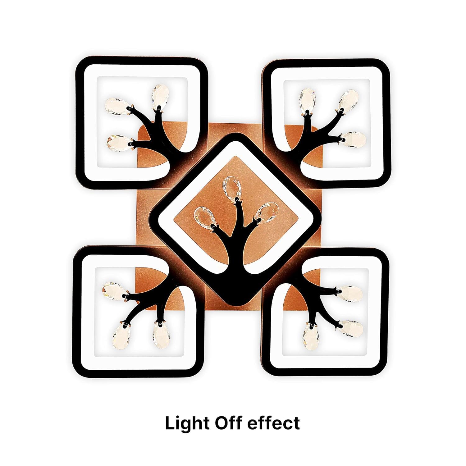 3-in-1 LED Square Ceiling Chandelier – Brown