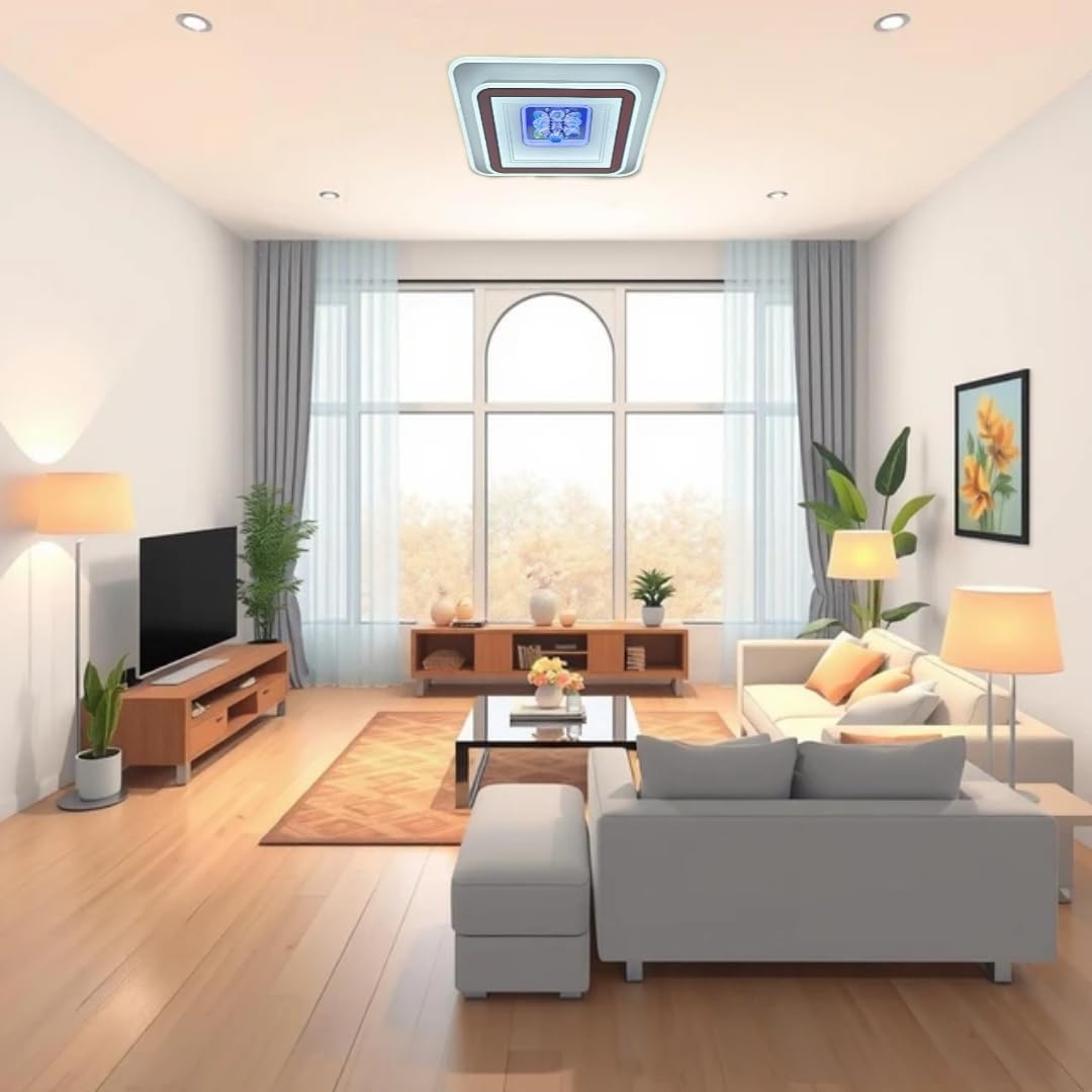 48W 3-in-1 LED Square Ceiling Chandelier – 20x20 Inch