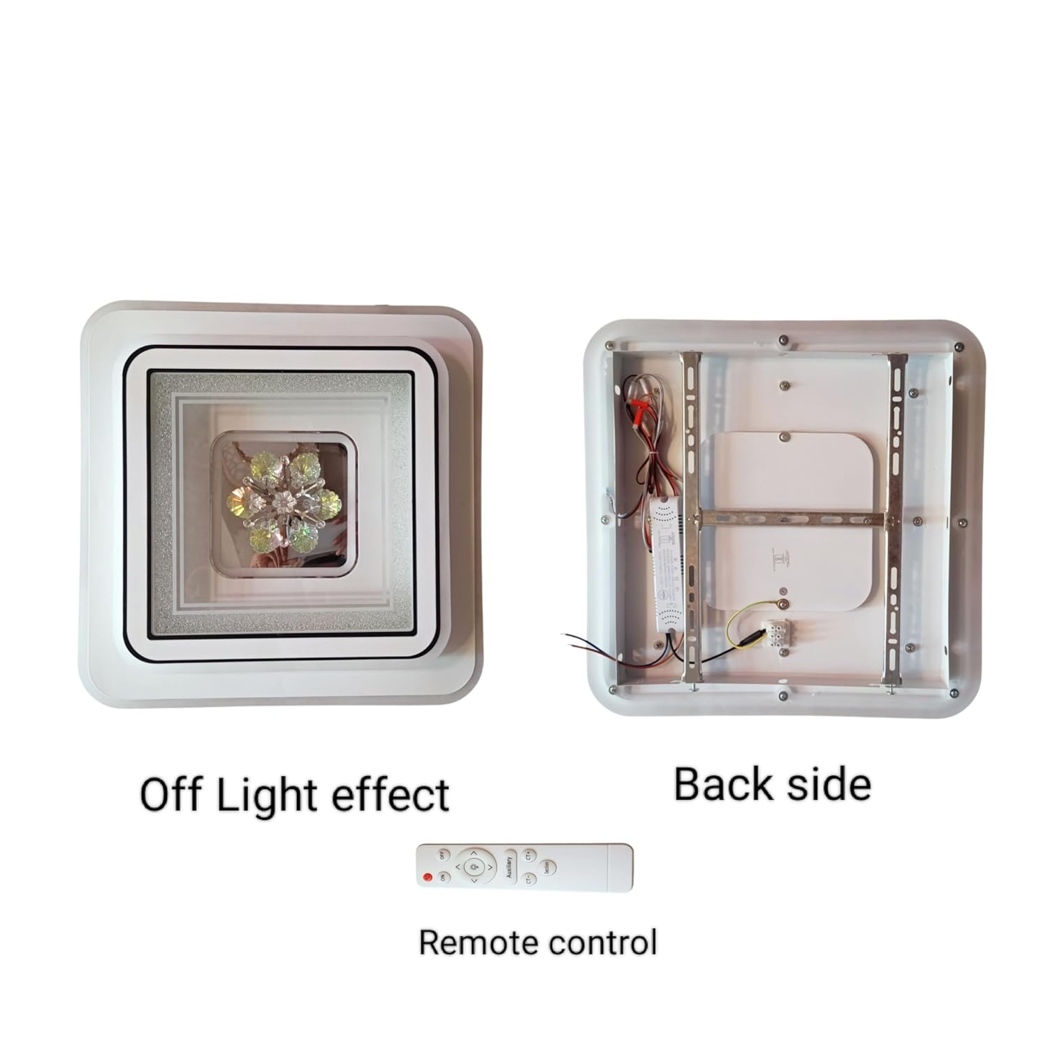 48W 3-in-1 LED Square Ceiling Chandelier – 20x20 Inch