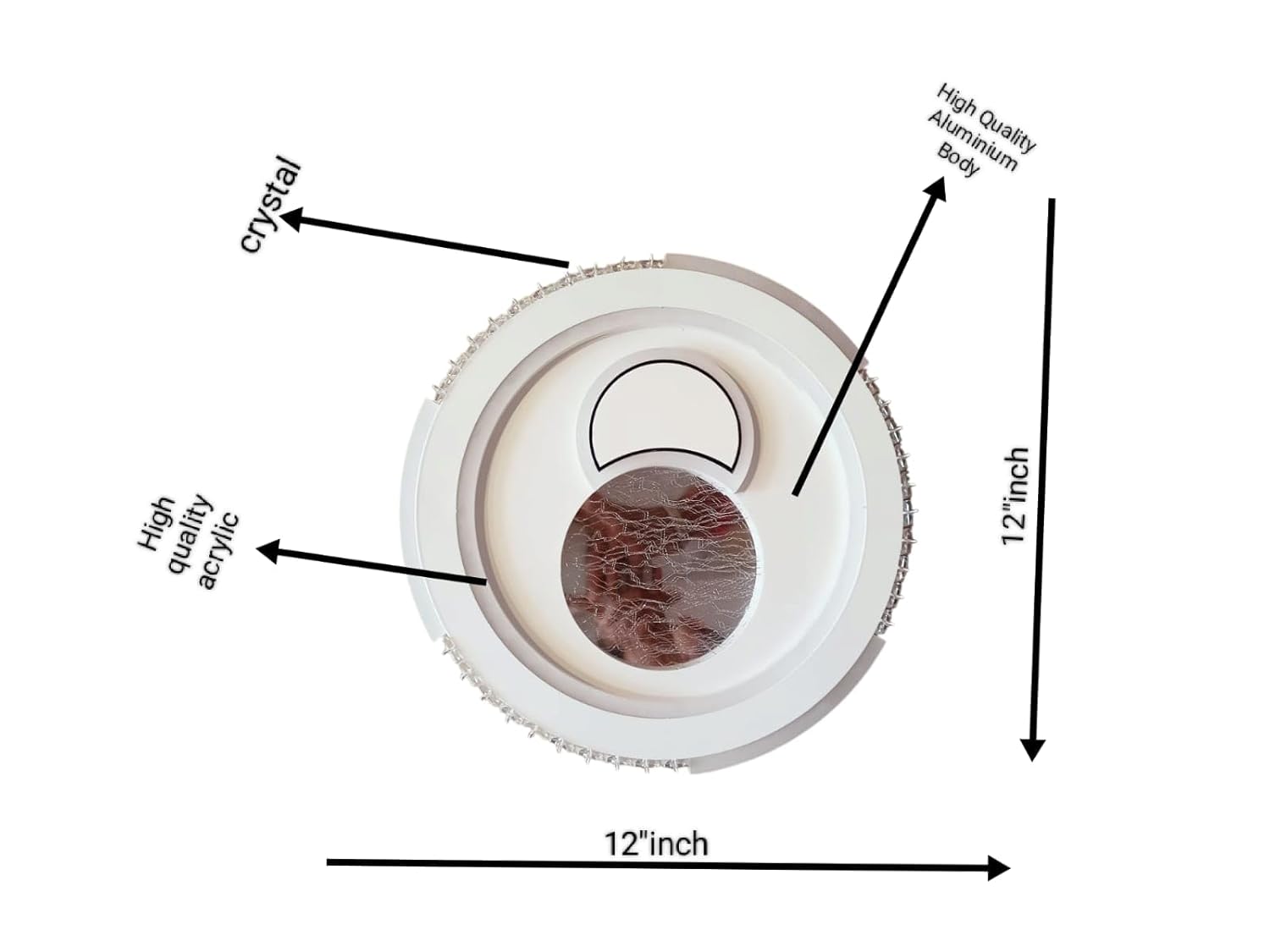 24W 3-in-1 LED Round Ceiling Chandelier – 12 Inch