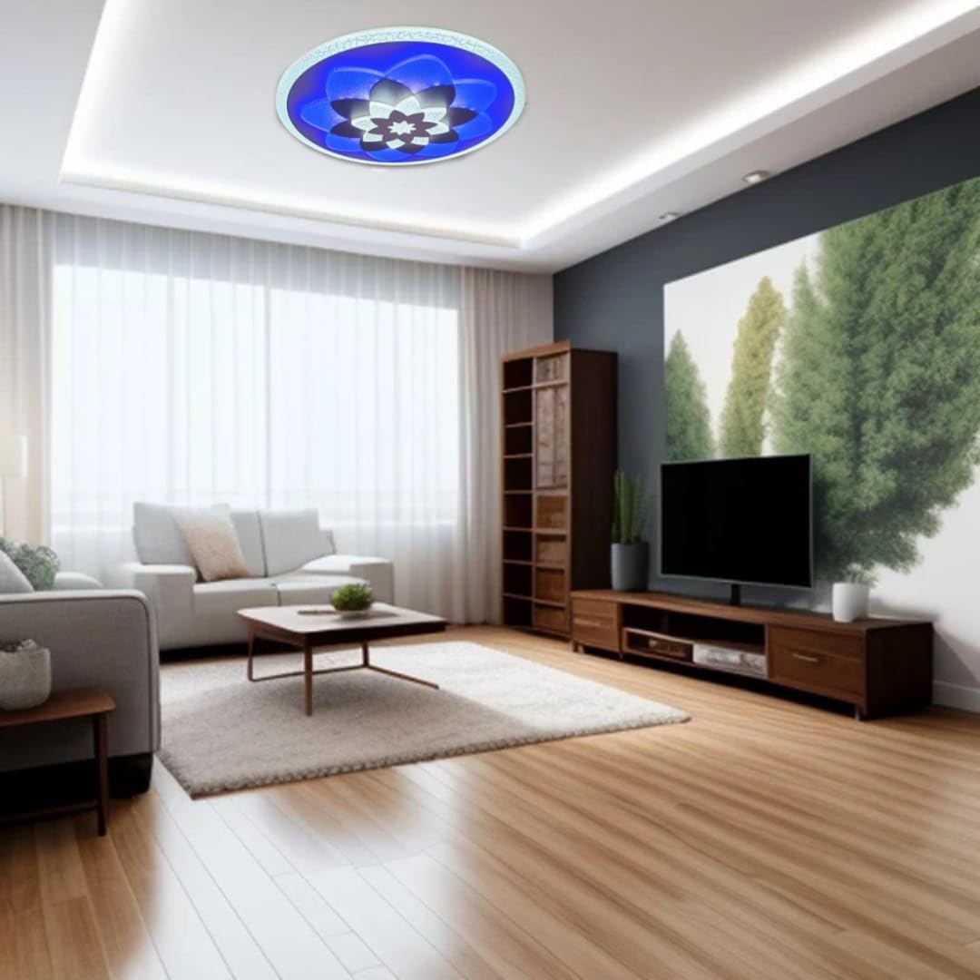 36W 3-in-1 LED Round Ceiling Chandelier – Multi-Flower Design