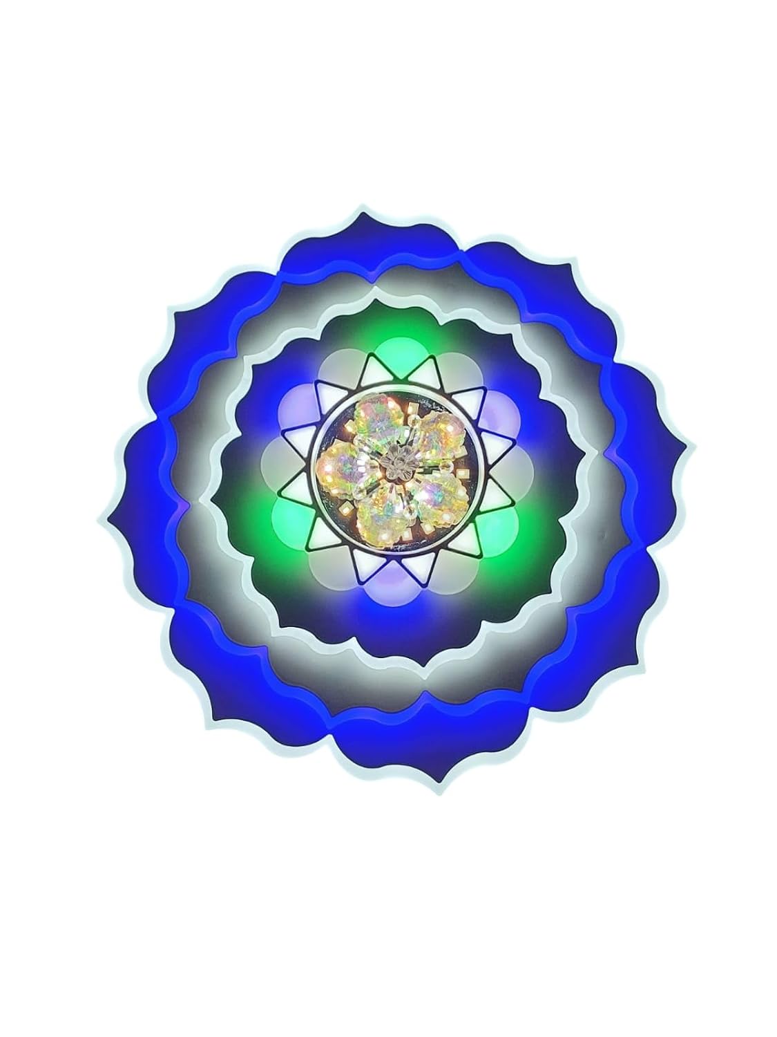 48W 3-in-1 LED Round Ceiling Chandelier – Multicolored Design