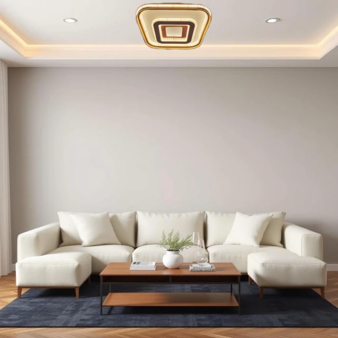 24W 3-in-1 LED Square Ceiling Chandelier – 12 Inch