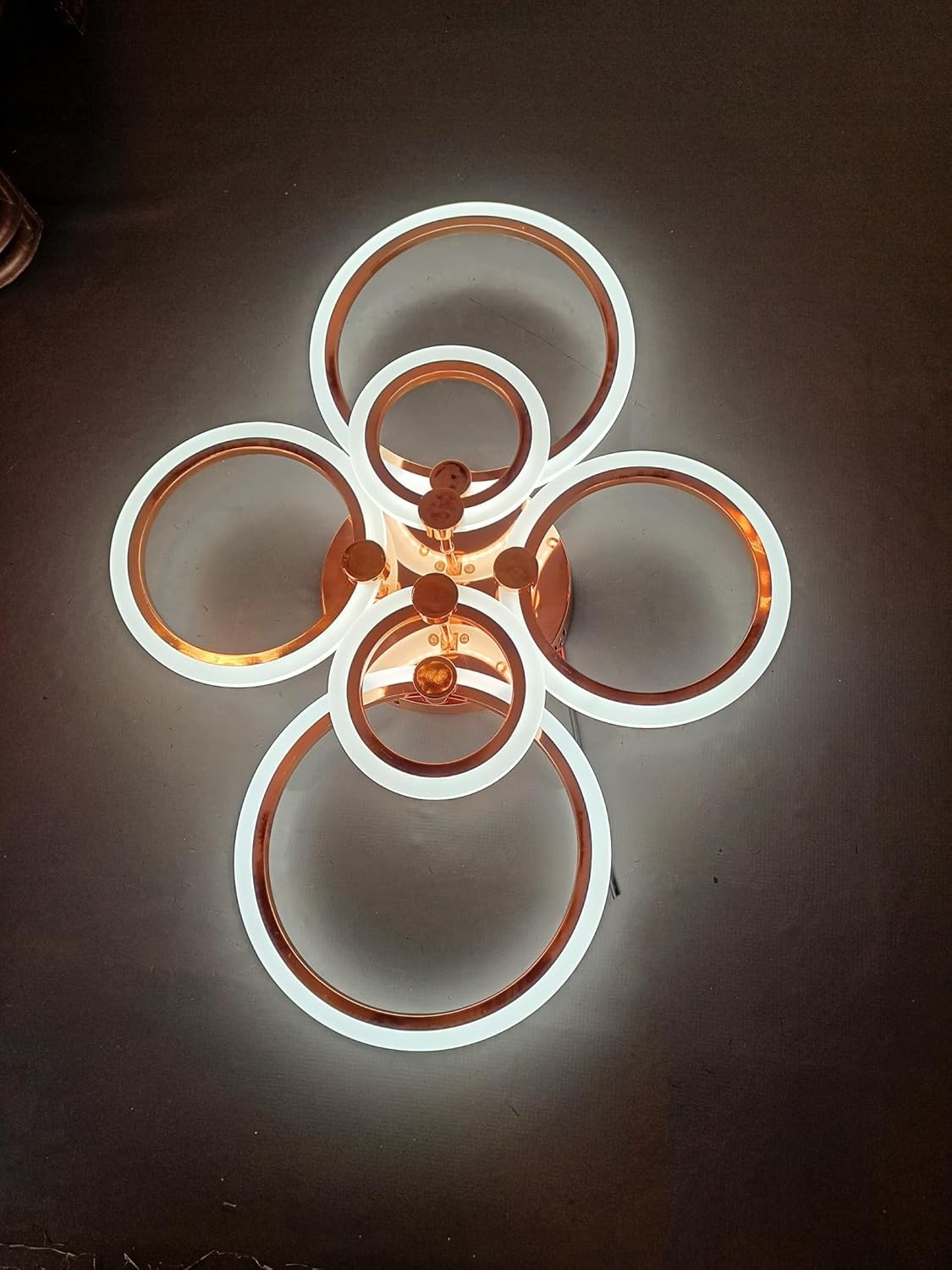 6-Light 3-in-1 LED Ring Chandelier – Rose Gold