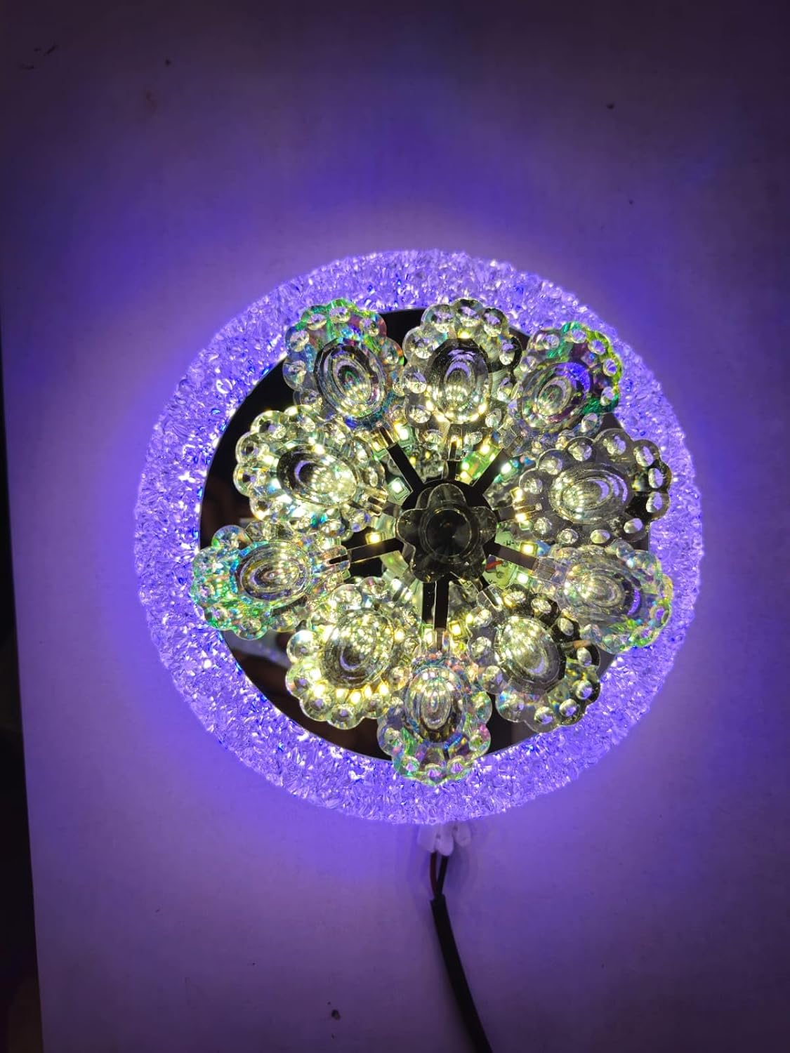 LED Crystal Flower Chandelier – Moving Multi-Color (200mm)