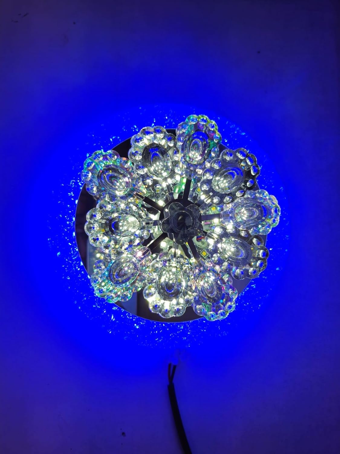 LED Crystal Flower Chandelier – Moving Multi-Color (200mm)