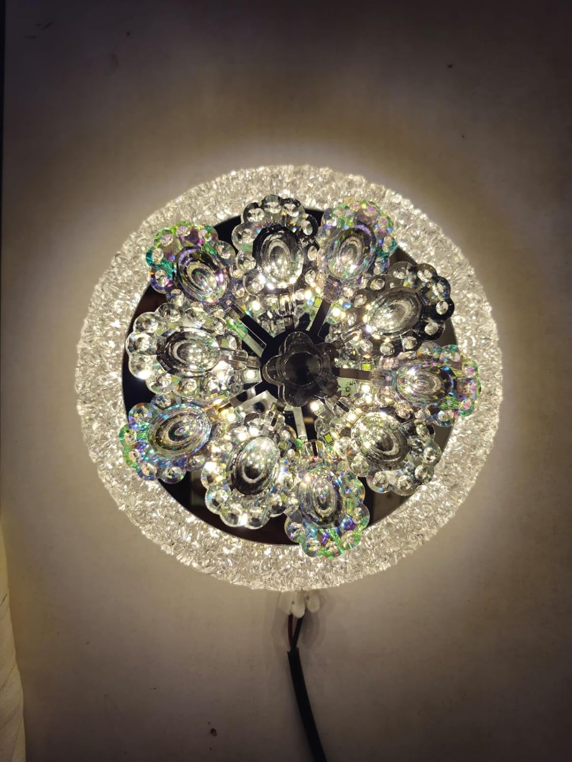 LED Crystal Flower Chandelier – Moving Multi-Color (200mm)