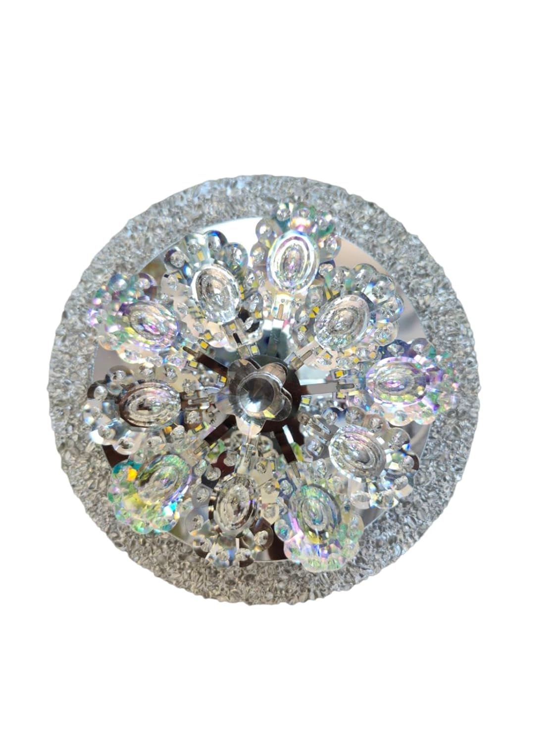 LED Crystal Flower Chandelier – Moving Multi-Color (200mm)