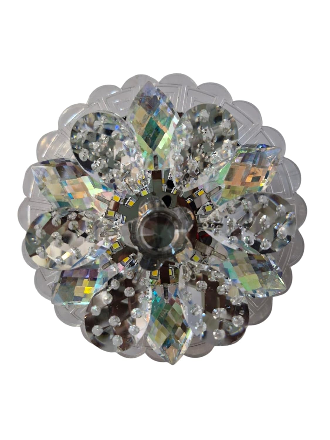 LED Crystal Flower Chandelier – Moving Multi-Color (150mm)