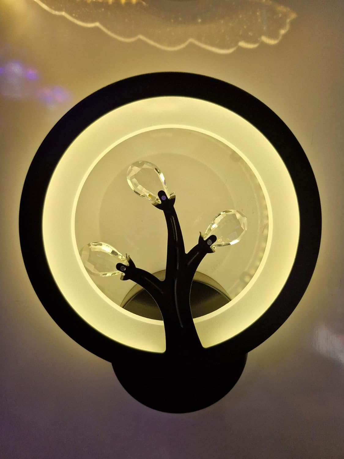 12W LED Wall Lamp – Tree Shape Round Design (3 Color, Black Body)