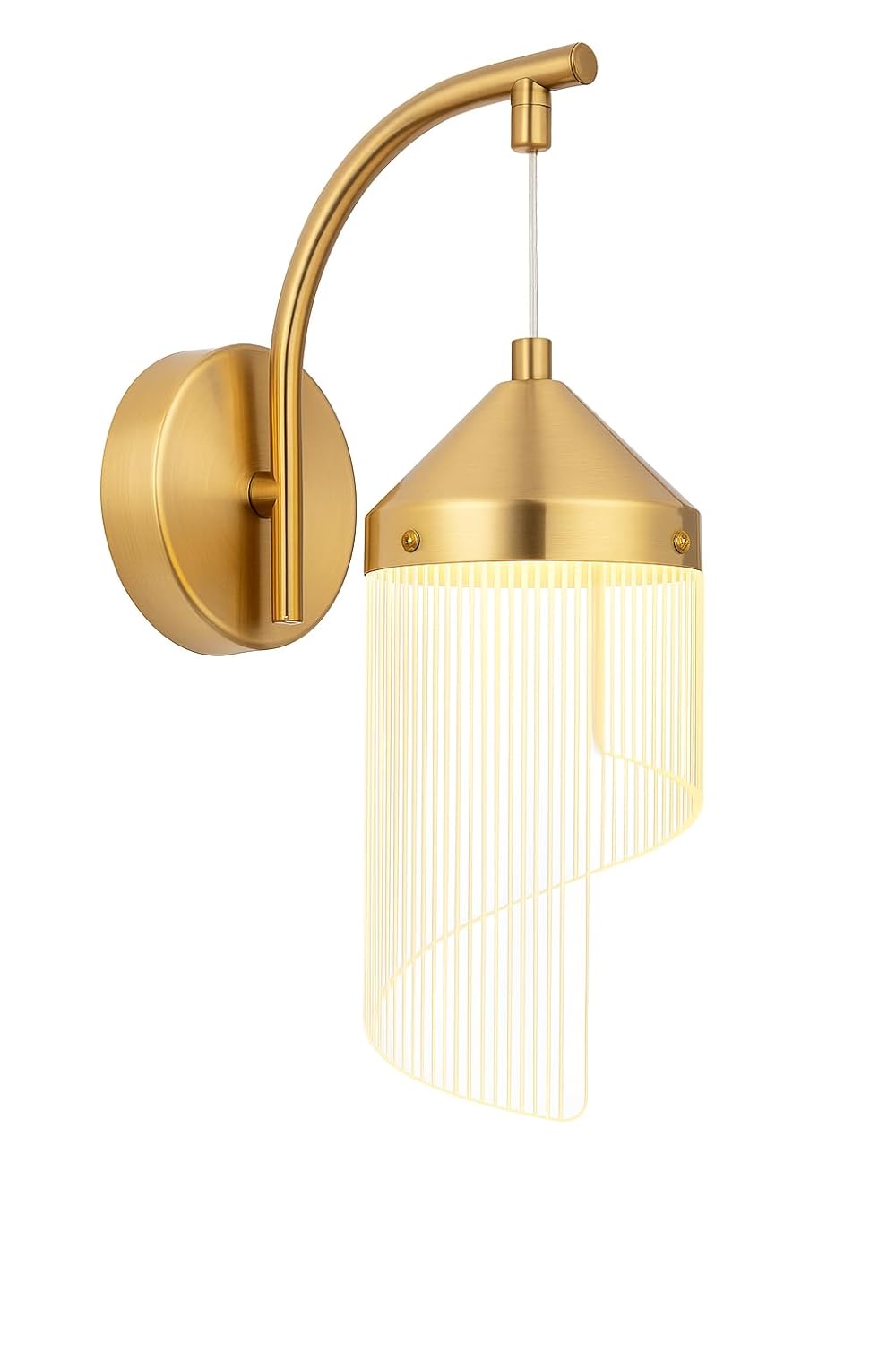 Gold LED Wall Sconce – 6W Acrylic Wall Light (3-Color, Model 1)