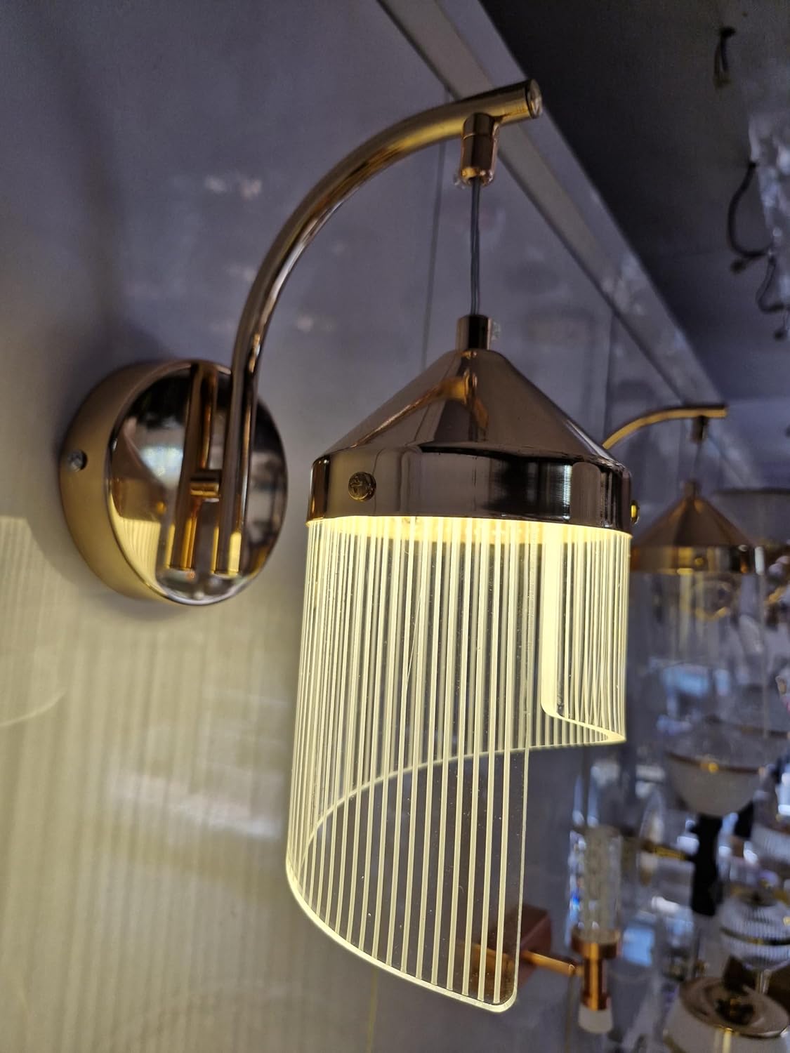 Gold LED Wall Sconce – 6W Acrylic Wall Light (3-Color, Model 1)