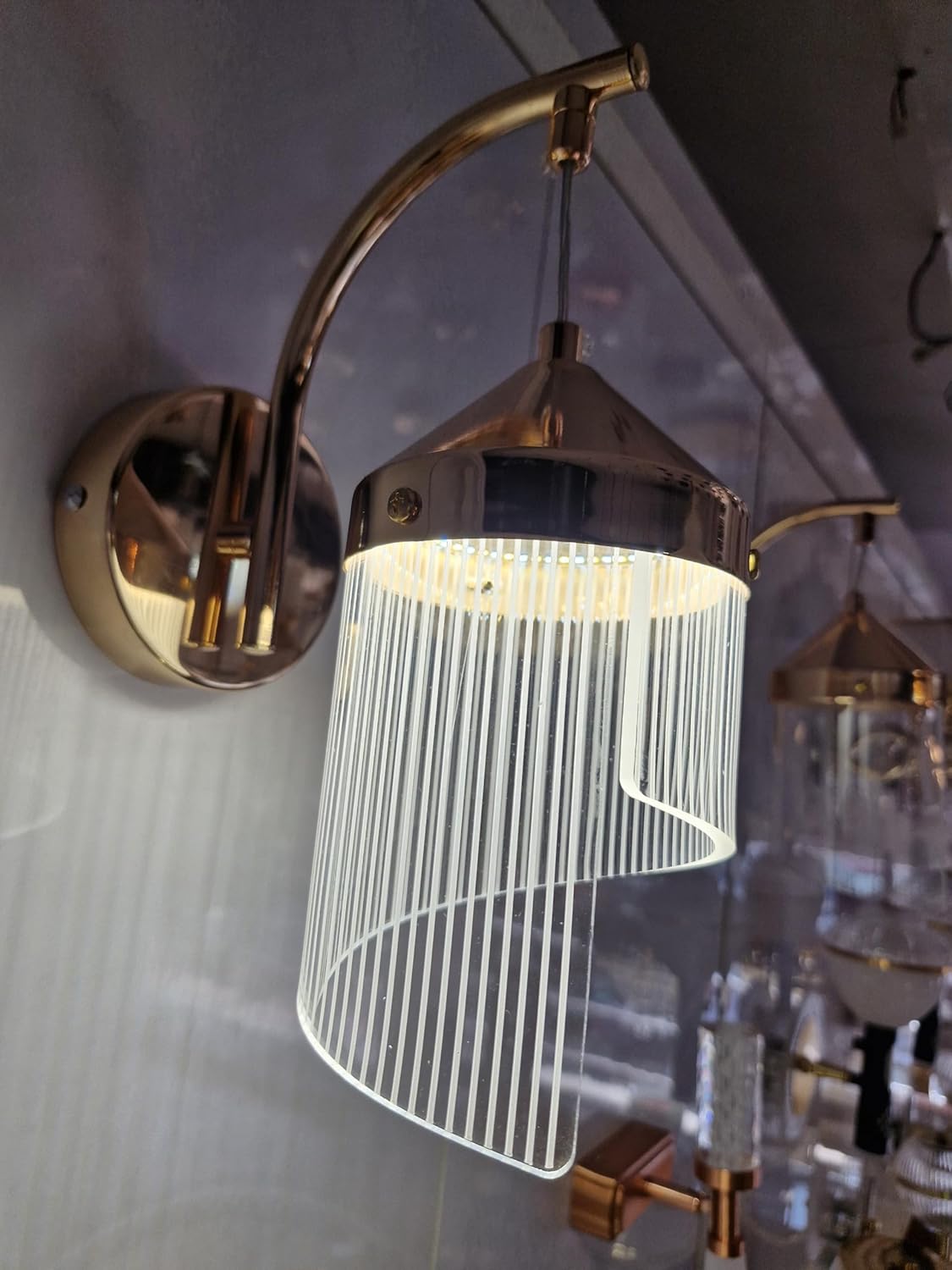 Gold LED Wall Sconce – 6W Acrylic Wall Light (3-Color, Model 1)