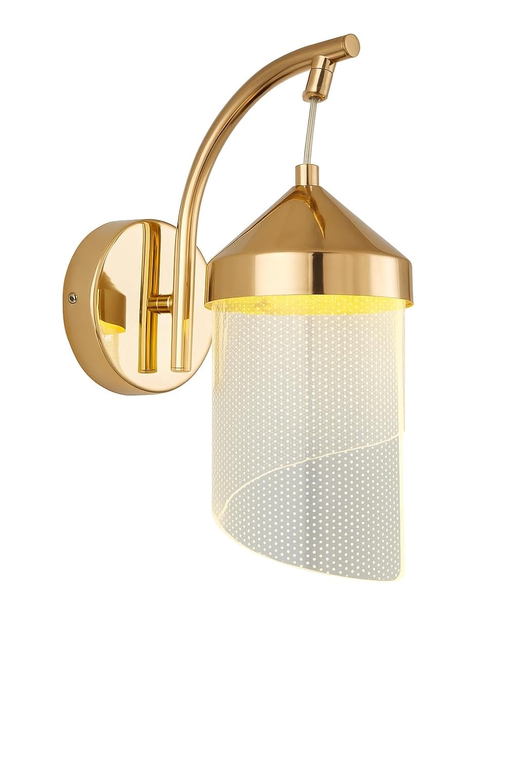 Gold LED Wall Sconce – 6W Acrylic Wall Light (3-Color, Model 2)