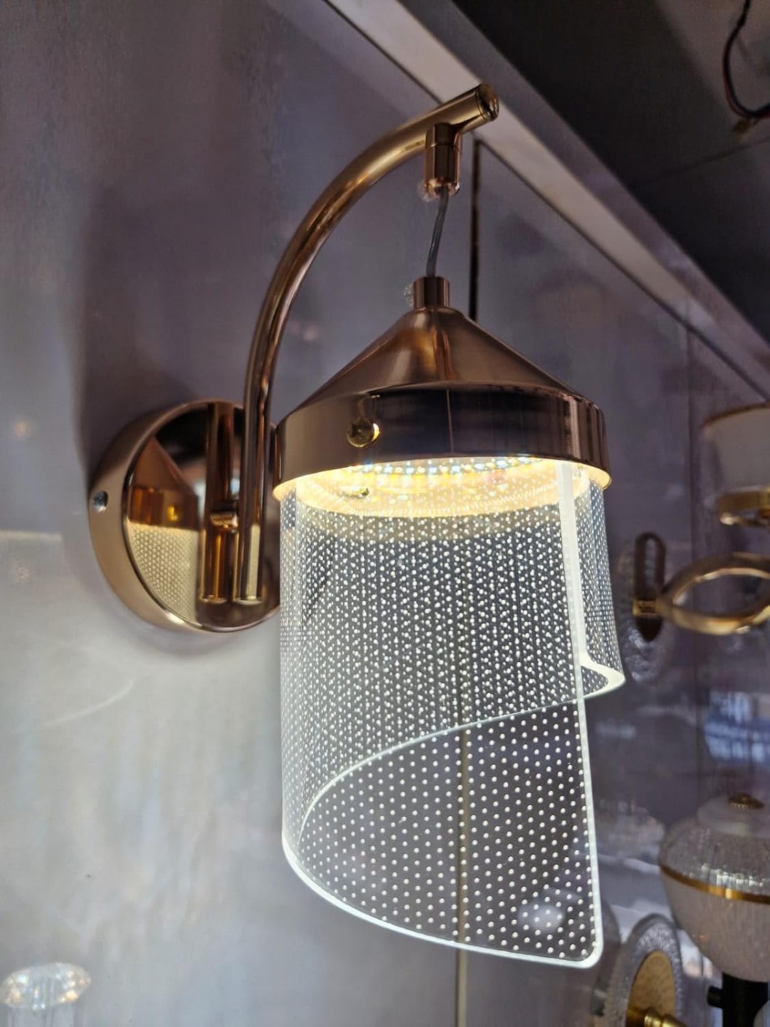 Gold LED Wall Sconce – 6W Acrylic Wall Light (3-Color, Model 2)