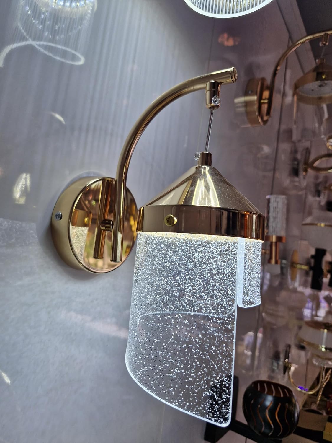 Gold LED Wall Sconce – 6W Acrylic Wall Light (3-Color, Model 3)