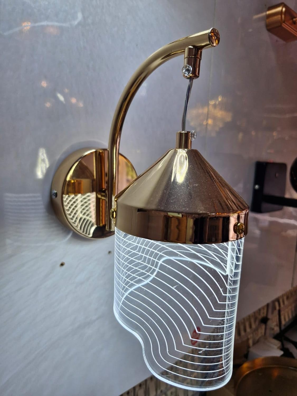 Gold LED Wall Sconce – 6W Acrylic Light (3-Color Option, Model 4)