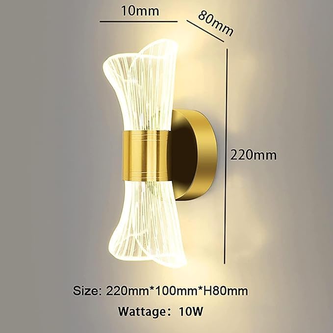 Curvy Style LED Wall Light – 10W Acrylic (3-Color, White/Warm/Natural)