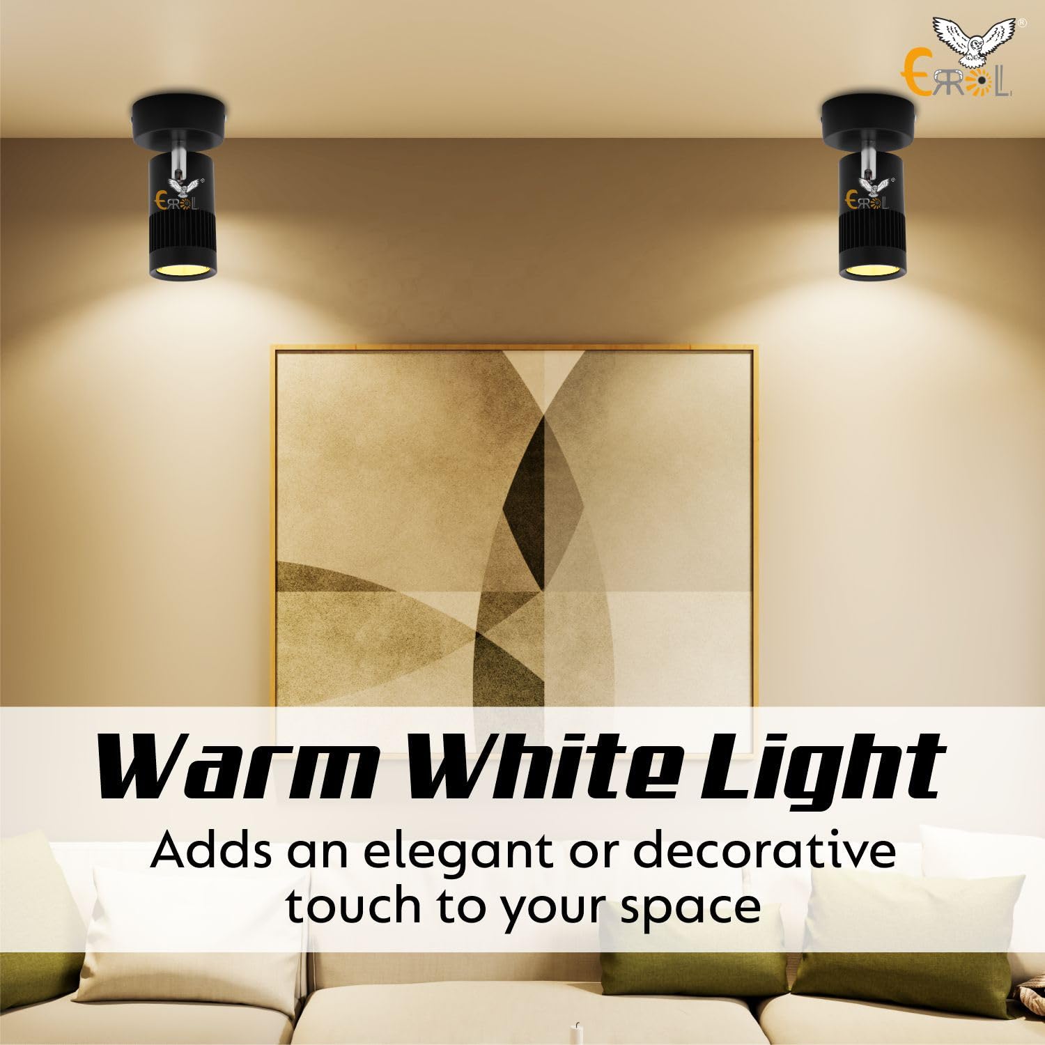 6W Adjustable Spot Light – Black Aluminium Focus Light for Wall or Ceiling (Warm White)