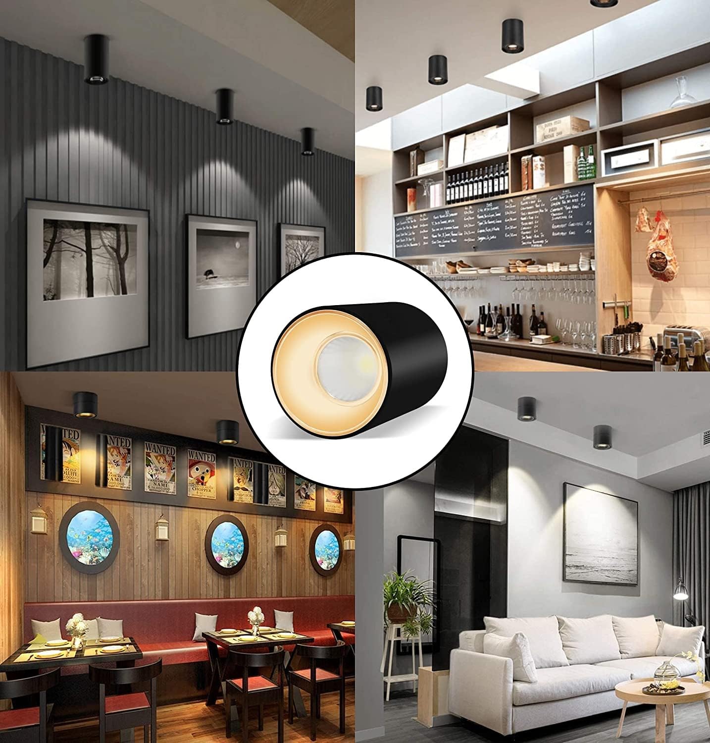 3 watt Black Body Surface Cylinder Ceiling Lights,Mounted Spot Light,