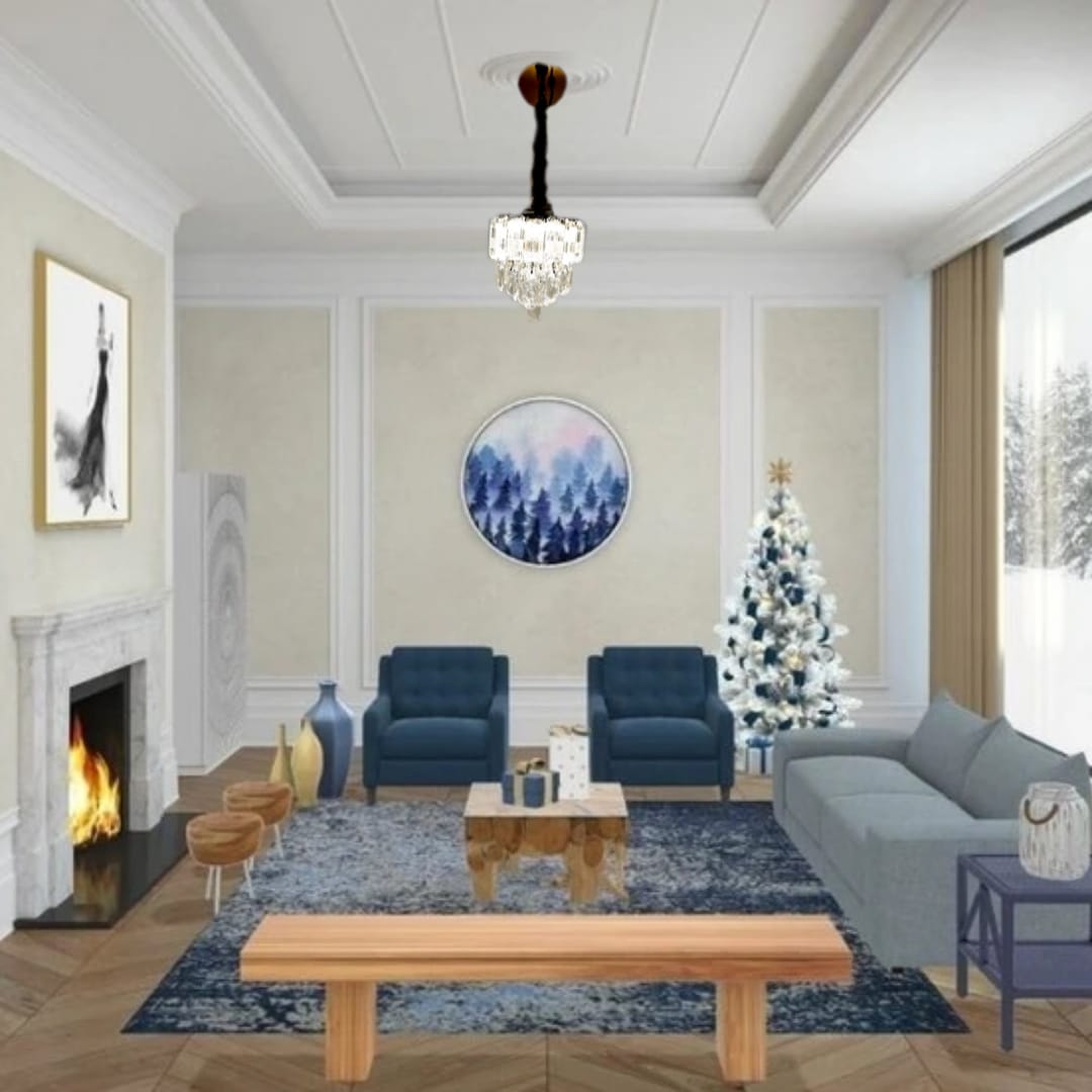 Round Crystal Chandelier – Golden Finish (200mm, 24W LED)